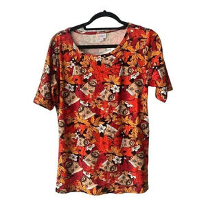 𝅺NWT Lularoe Gigi Large Santa Claus Shirt Top Christmas Stretch 222296 Holiday